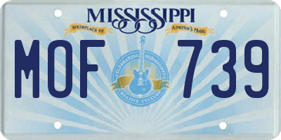 MS license plate MOF739