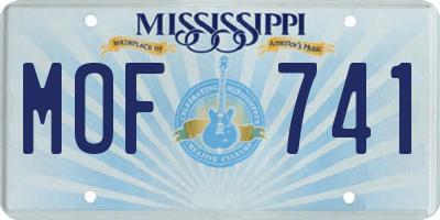 MS license plate MOF741