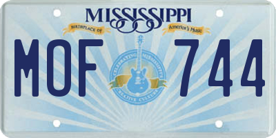 MS license plate MOF744