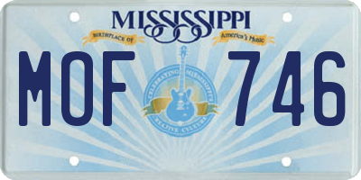 MS license plate MOF746
