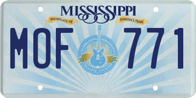 MS license plate MOF771