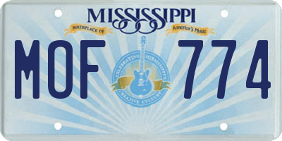 MS license plate MOF774