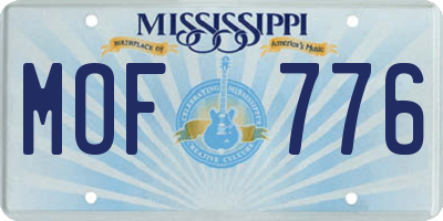 MS license plate MOF776