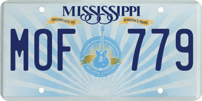 MS license plate MOF779