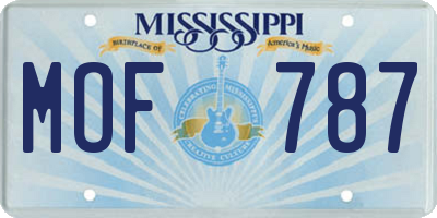 MS license plate MOF787