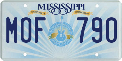 MS license plate MOF790