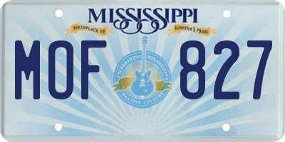 MS license plate MOF827