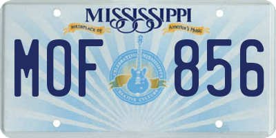 MS license plate MOF856