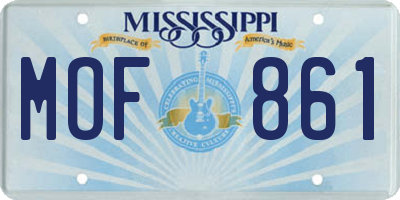 MS license plate MOF861
