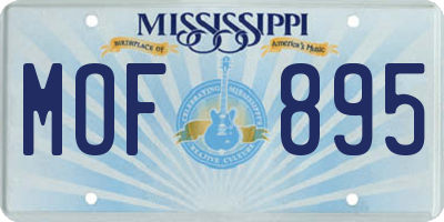MS license plate MOF895