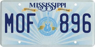 MS license plate MOF896