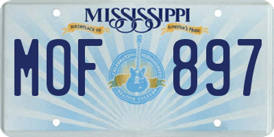 MS license plate MOF897