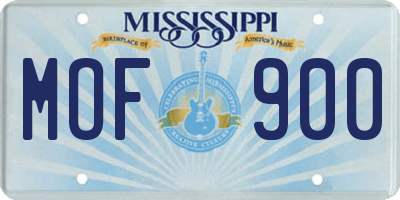 MS license plate MOF900