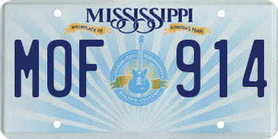 MS license plate MOF914