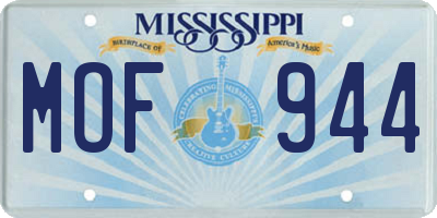 MS license plate MOF944