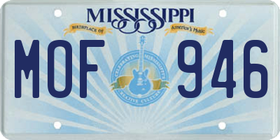 MS license plate MOF946