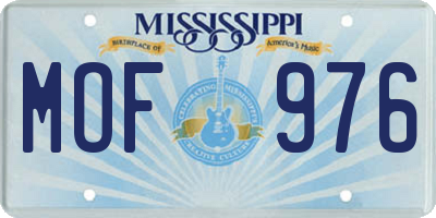 MS license plate MOF976