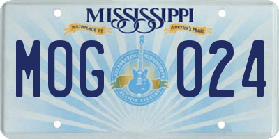 MS license plate MOG024