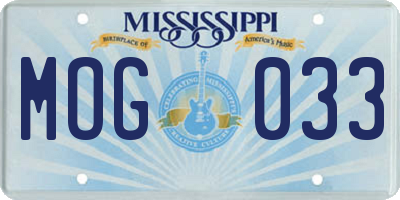 MS license plate MOG033