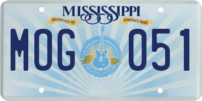 MS license plate MOG051