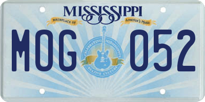 MS license plate MOG052