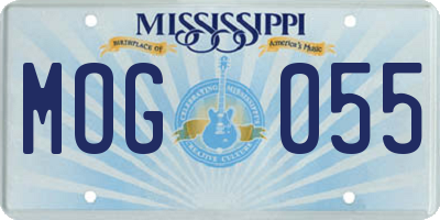 MS license plate MOG055