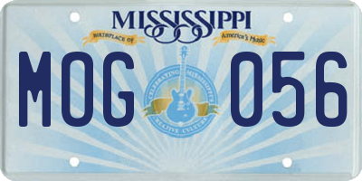 MS license plate MOG056