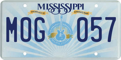 MS license plate MOG057