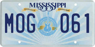 MS license plate MOG061