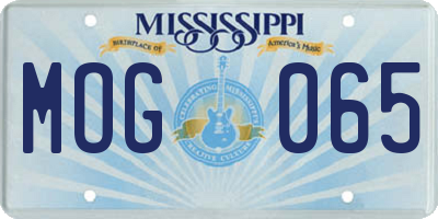 MS license plate MOG065