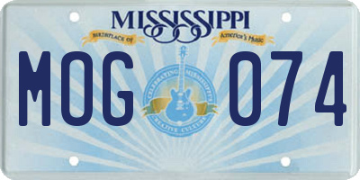 MS license plate MOG074