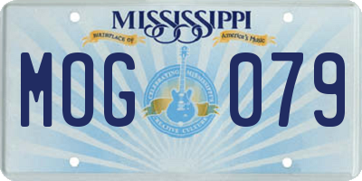 MS license plate MOG079