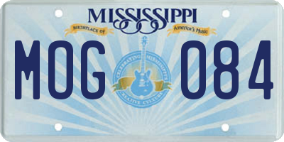 MS license plate MOG084