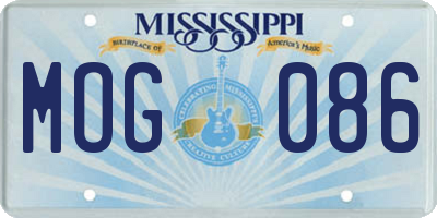 MS license plate MOG086