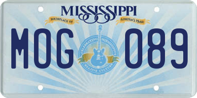 MS license plate MOG089