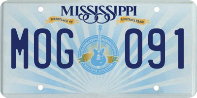 MS license plate MOG091