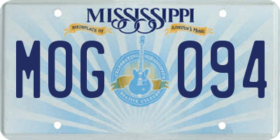 MS license plate MOG094