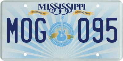 MS license plate MOG095