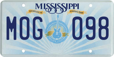 MS license plate MOG098