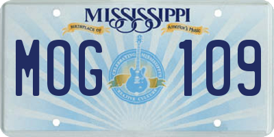 MS license plate MOG109