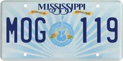 MS license plate MOG119