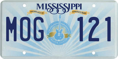 MS license plate MOG121