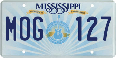 MS license plate MOG127