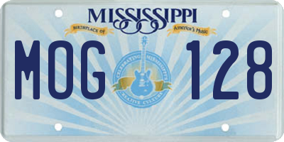 MS license plate MOG128