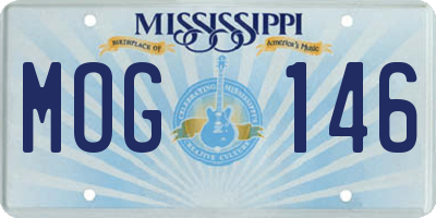 MS license plate MOG146