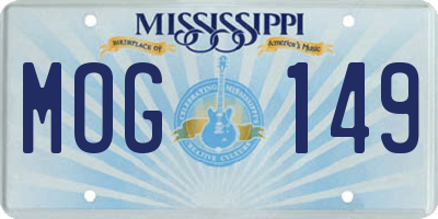MS license plate MOG149