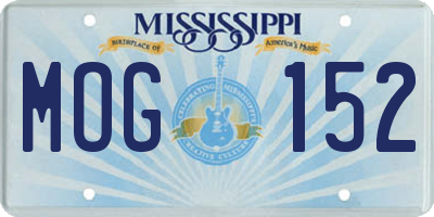 MS license plate MOG152