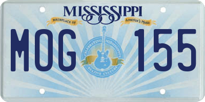 MS license plate MOG155