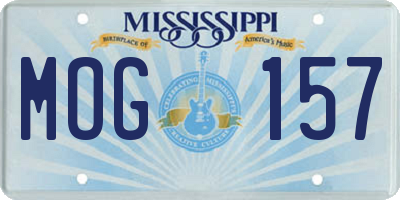 MS license plate MOG157