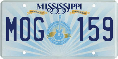MS license plate MOG159